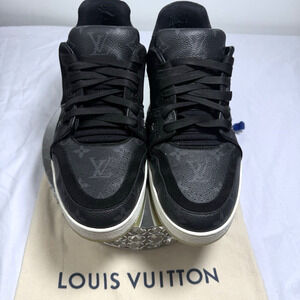 Louis Vuitton LV Trainer Low 'Black Monogram' Sneakers – Size 9 US / 42 EU